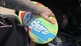 Ebony gets choked and fucked