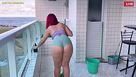 i hired this latina maid in mini shorts and she drove me wild