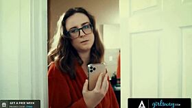 Girlsway unsatisfied brunette fantasizes romantic scissoring with angela white