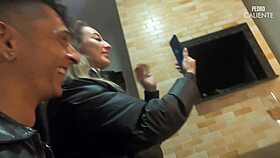 I made the married woman suck in front of the cuckold and she sat hard on my dick