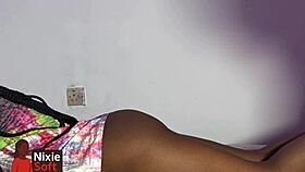 NIXIE INTERACTS WITH KING SIZE OBJECT PASSIONATELY