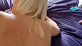 Pay With Your Pussy! Blonde Slut Strips And Bends Over!