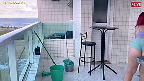 i hired this latina maid in mini shorts and she drove me wild