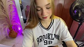 Young Colombian girl playfully teases her boyfriend