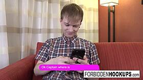 big boobed teen sucks step-brother's fat cock and gets facial