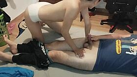 Colombian teen tries and rides big cock of client.