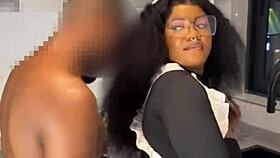 Ebony Maid Rides Boss