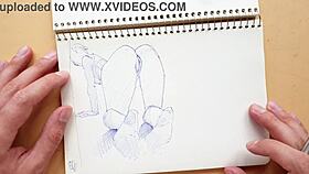 hey, check out this quick sketch of doggy-style foot fetish in my sketchbook