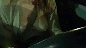 Artemisia Love flashing big tits nipples smoking in car