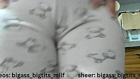 Teen in pajamas masturbates with toys showing camel toe