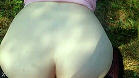 fucking this bitch outside with my big cock in her pussy and ass 😏