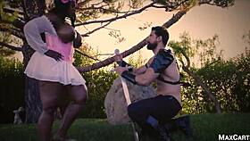 I, the black princess, lose my virginity to a handsome warrior with big tits worshiping