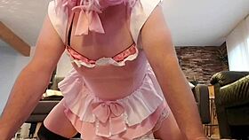 trav and girl in cosplay lingerie costumes