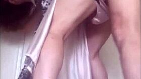 Amoul solo features ass licking and rimjob before fucking a woman in heels from behind. She wears satin panties down for intense action.