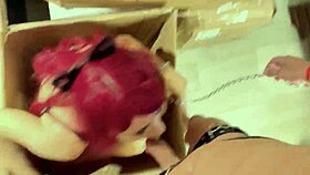 Redhead teen cat girl gave the most beautiful blowjob
