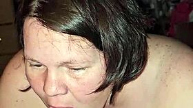 This MILF sucks cock hard while showing off her ass. She moans loudly as she takes it deep.