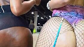 Big ass babe rides in cowgirl with bouncing tits