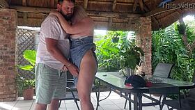 creampie fucks best friend's wife on patio