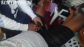 African nanny interacts with boss at home while wife is away