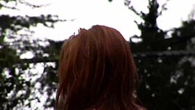 redhead gets licked and fucked bent over on tennis court