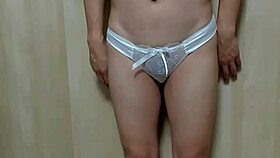 Wild Schoolgirl in Bloomers and Sheer Lingerie Plays Anal on Halloween!