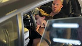 Big Booty Brunette Swallows All My Cum in My Lambo After Rough Deepthroat Blowjob