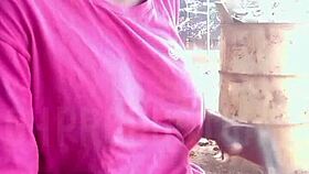 I PLAY WITH AFRICAN TEEN SLUT'S TITS UP SKIRT AT PARK