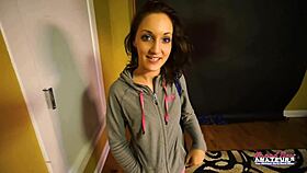 Ryann moans during footjob and fingering