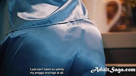 pregnant ebony avery jane gets interracial hardcore in kitchen with nathan bronson