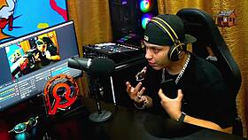 Ruan Asked for Kiss from Bruna Lambertini, She Sat Naked on His Lap, Dick Rose - Podcast Pópum no Barraco Complete in Sheer Red!