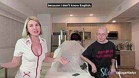 uh, my first waxin’ got crazy hot with a petite milf nurse in latex, oops