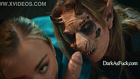 Demon fucks nurse, squirting milk into her mouth