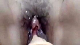 Watch my hot friend masturbate with dildo, her wet pussy dripping saliva!