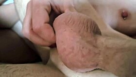 handjob and balls massage lead to blowjob with cum swallow