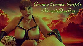 Granny Carmen Claus face fucks me while Santa's gone 😈