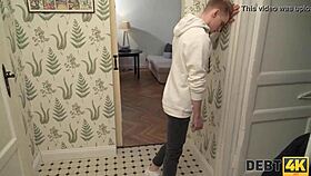 Russian shopaholic pays debt with blowjob in husband's presence