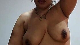 mature stepmom in roleplay gives blowjob to young babysitter with big natural tits