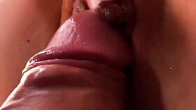 fucked my shaved pussy smeared with cum and fucked it again wet and hairless