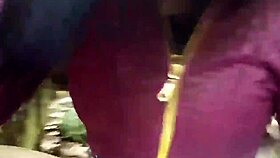 latina milf flashes big clit on nature walk 😊