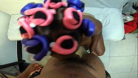 Naughty girl plays with tits and sucks cock