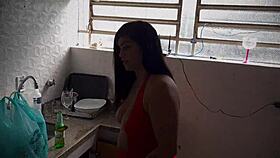 Backstage, pornstars lick and suck big cocks in intense doggystyle.