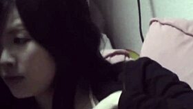 asian babe masturbates with toys outdoors, watched through window, reaching orgasm in high definition