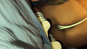 When she loses a bet, she takes black cock in her ass