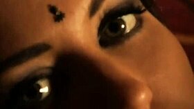 Brunette milf in black dress solo