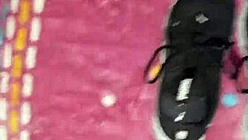 narrative of cumshot on tennis shoes in fetish scene