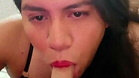 Do You Like Watching Me Suck My Big Dildo In Crossdressing Solo Play?