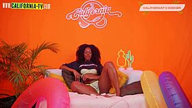 the brunette got wet with excitement