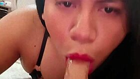 Do You Like Watching Me Suck My Big Dildo In Crossdressing Solo Play?