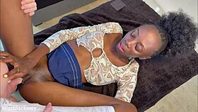 Cute Ebony Girl's Huge Creampie Quickie