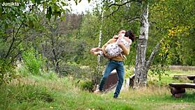 Bride Offers Blowjob In Forest For Big Cock Cum On Tits